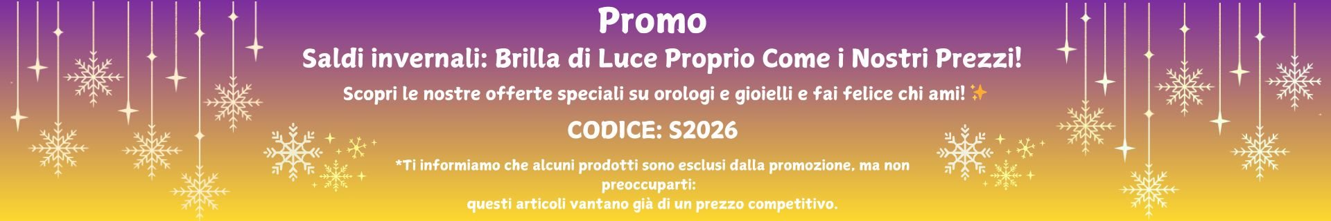 Codice sconto S2026 SALDI INERNALI